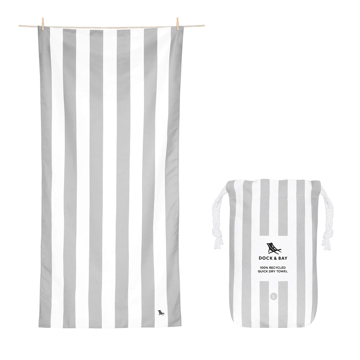 Dock & Bay Quick Dry Towel-GREY
