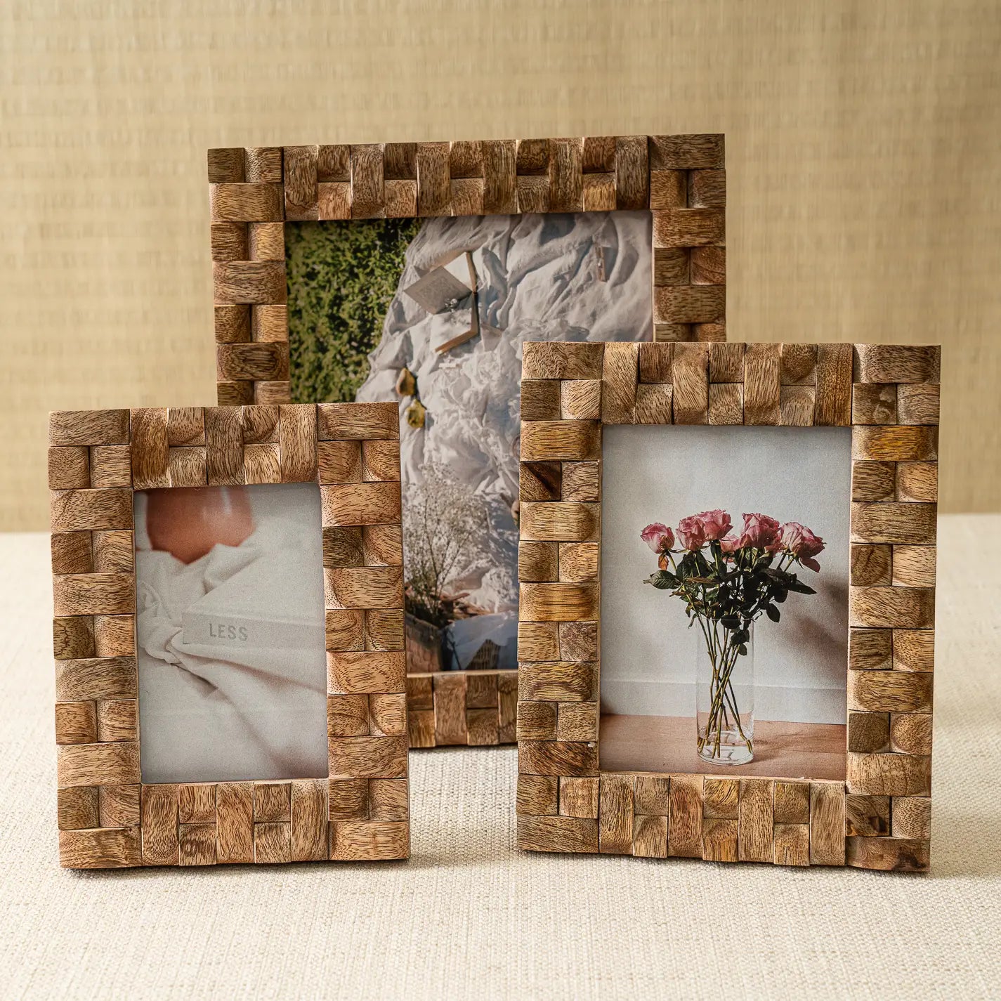 Wood Block Lattice Frame