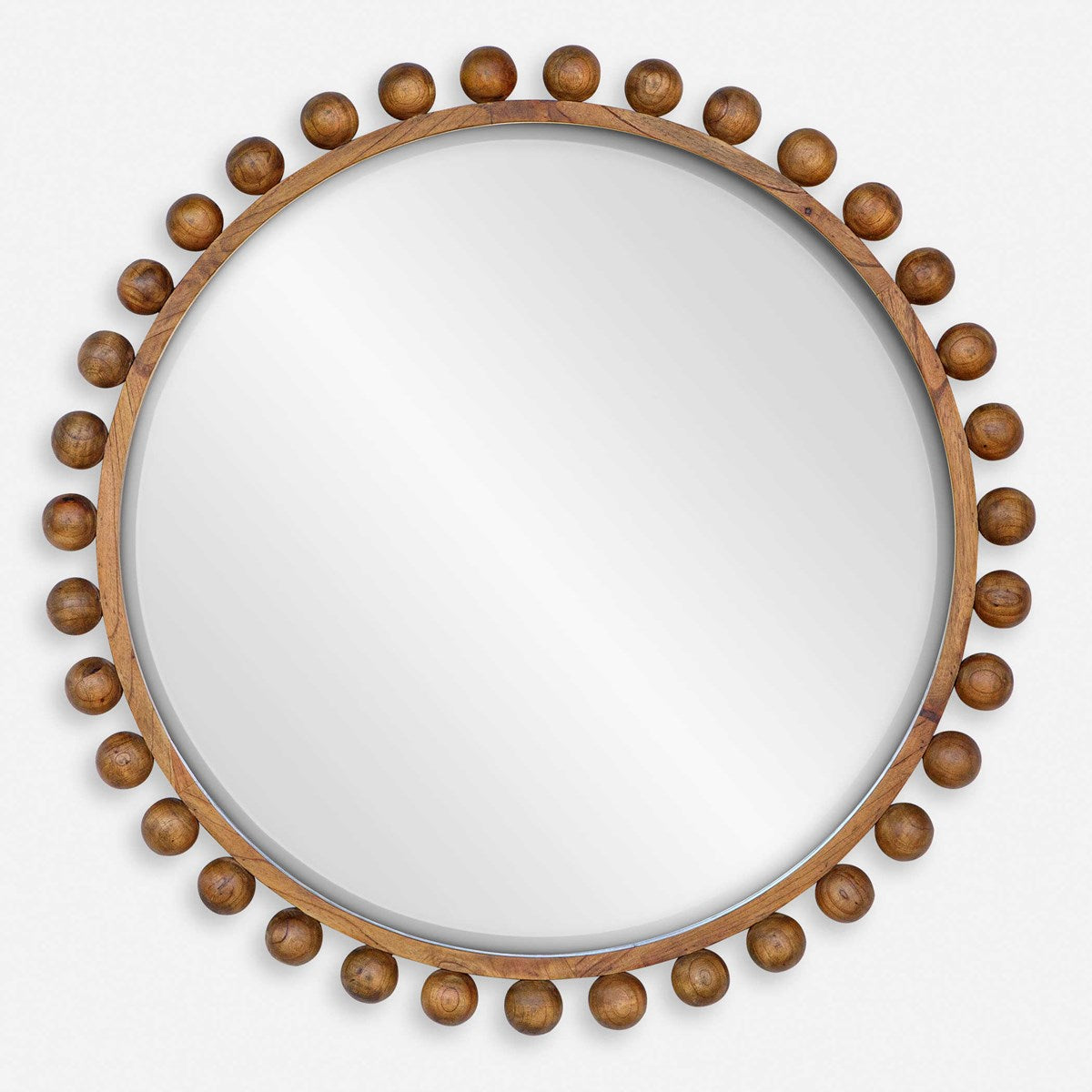 Mango Wood Round Mirror 44"