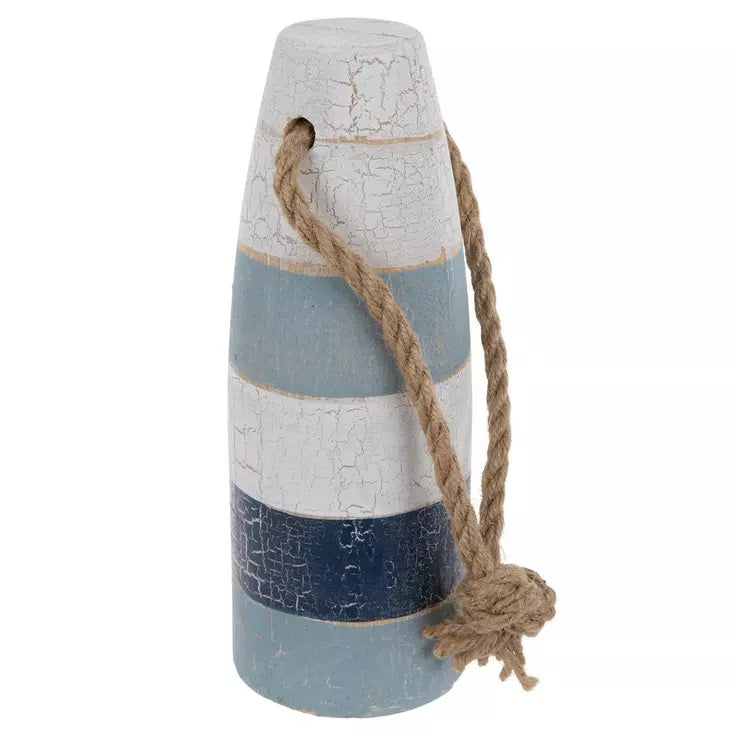 Blue & White Wood Buoy (set of 2)
