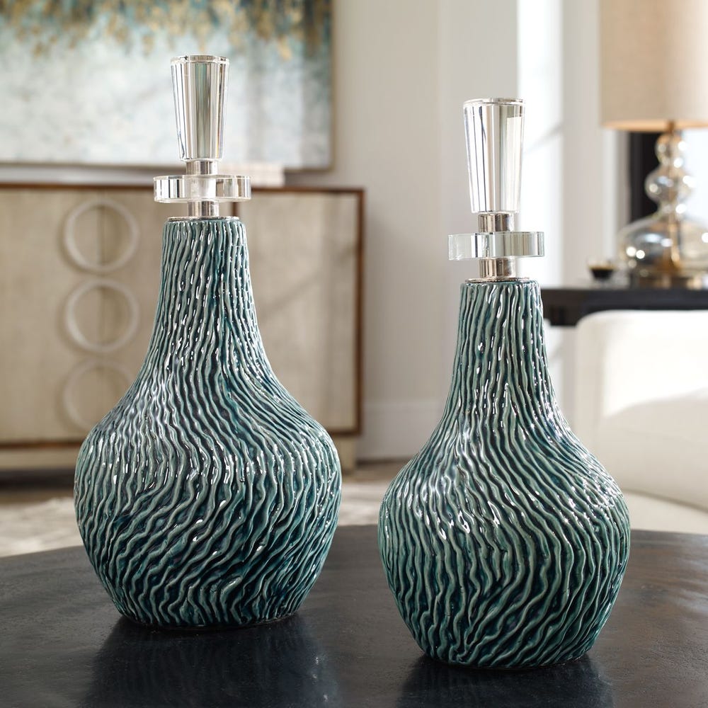 Organic Blue Swirl Bottles