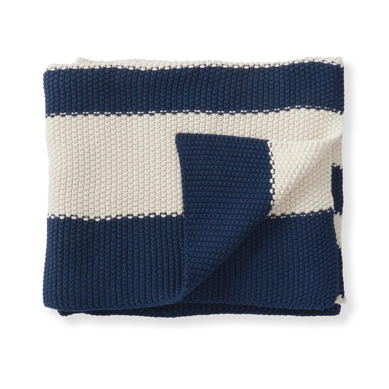 60 Inch Cotton Knit Light Striped Throw