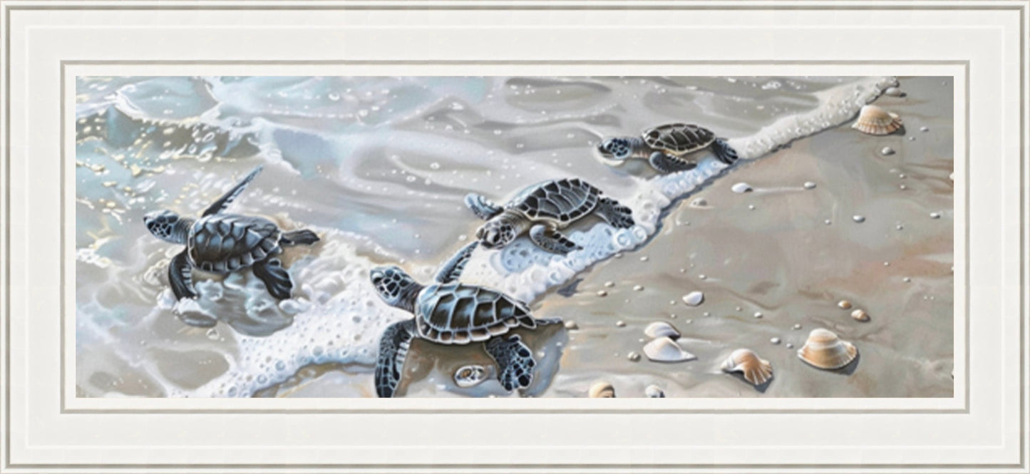 Baby sea turtle art 24x52