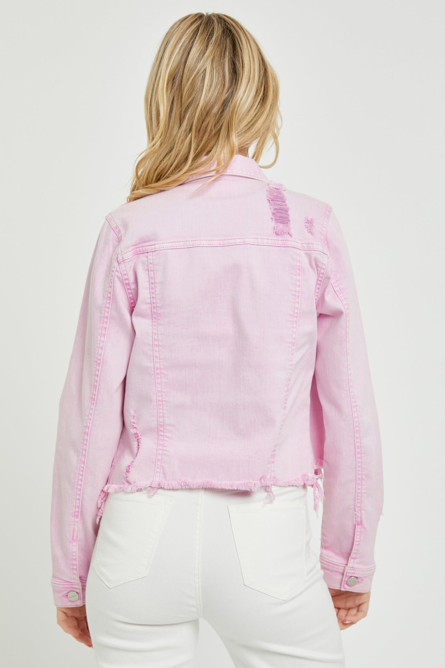 Irregular fray hemmed jacket