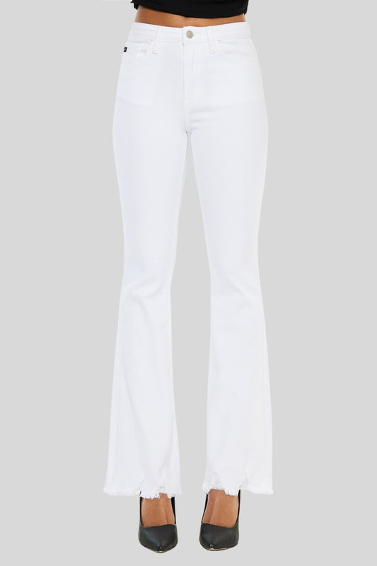 White High Rise Bootcut Jeans