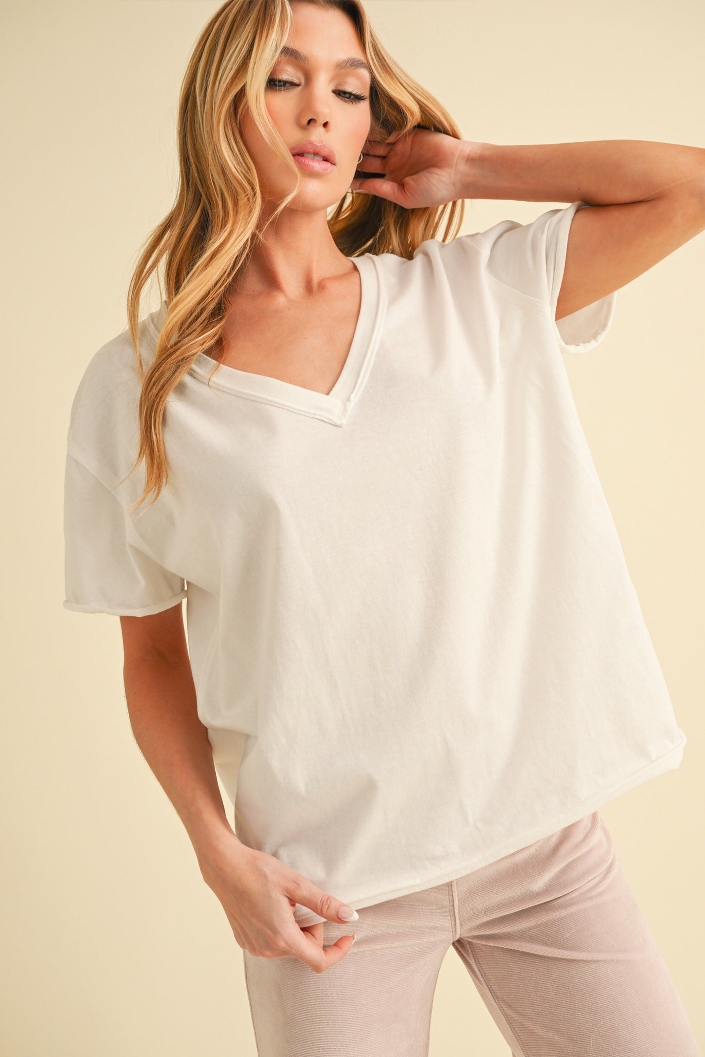 Ellin V Neck Tee