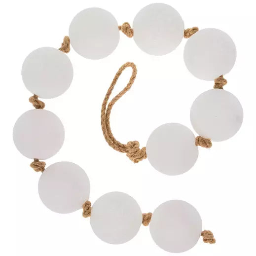 White Sea Glass Bead Garland