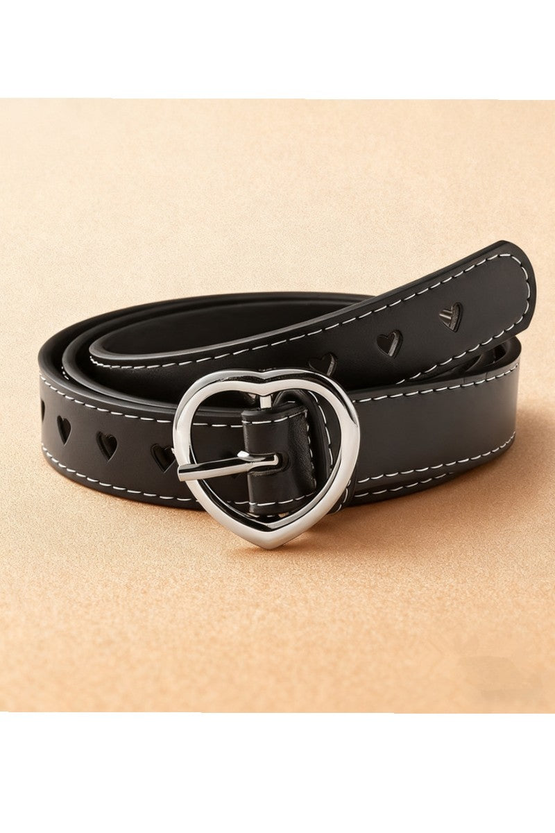 Heart Pin-Buckle Leather Belt: Romantic Elegance Redefined
