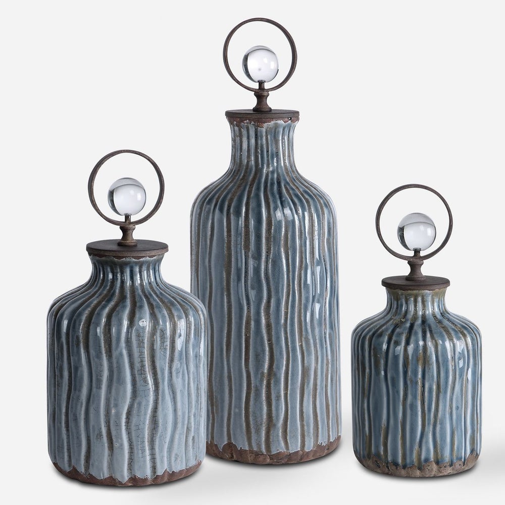 Hand Fluted Ceramic Bottle