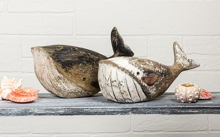 Large Black Carved Whale
