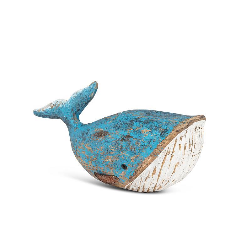 Small Blue Carved Whale
