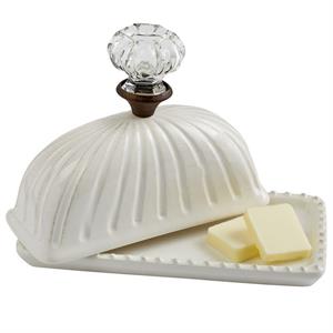 Ceramic butter dish features Vintage Lid