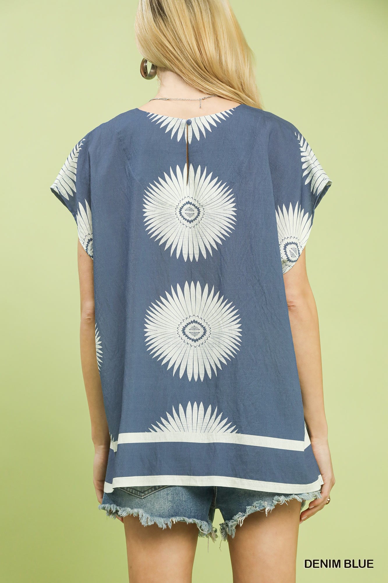 Oversized Abstract Print Boxy Top