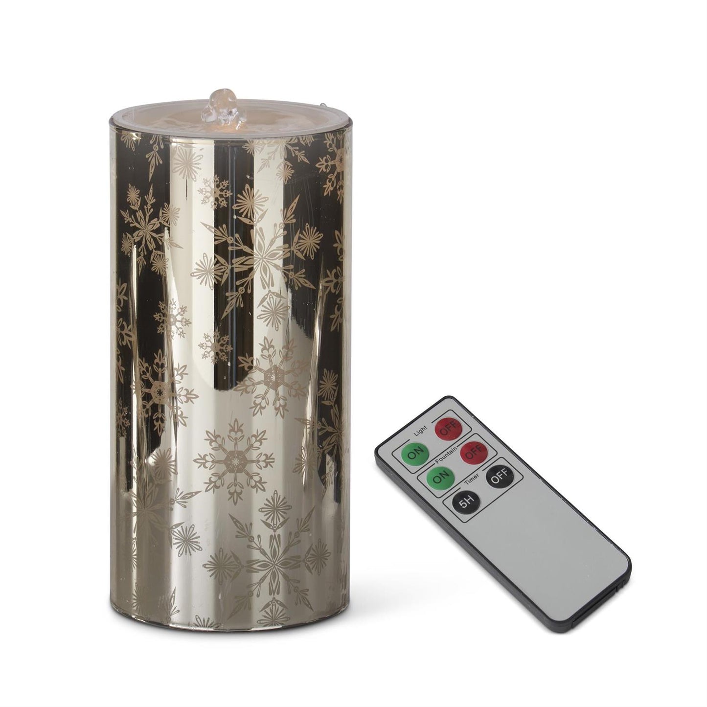 7.75 Inch Gold Mirrored LED Water Candle w/Timer