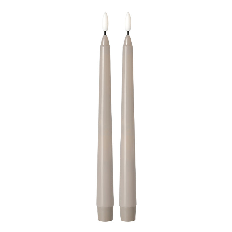 Taupe Taper Candles, LED