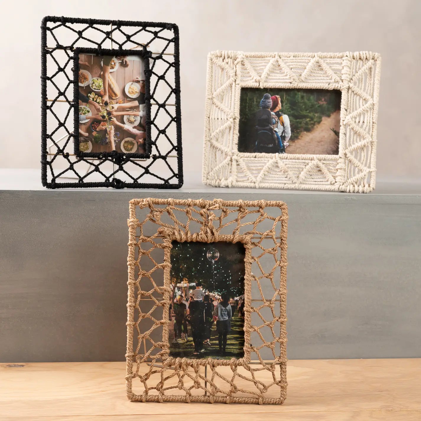 Small Neutral Woven Jute Photo Frames