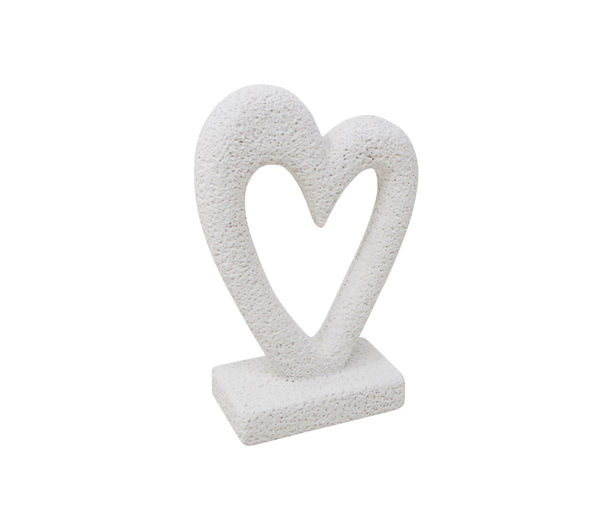 White heart-shaped sculpture