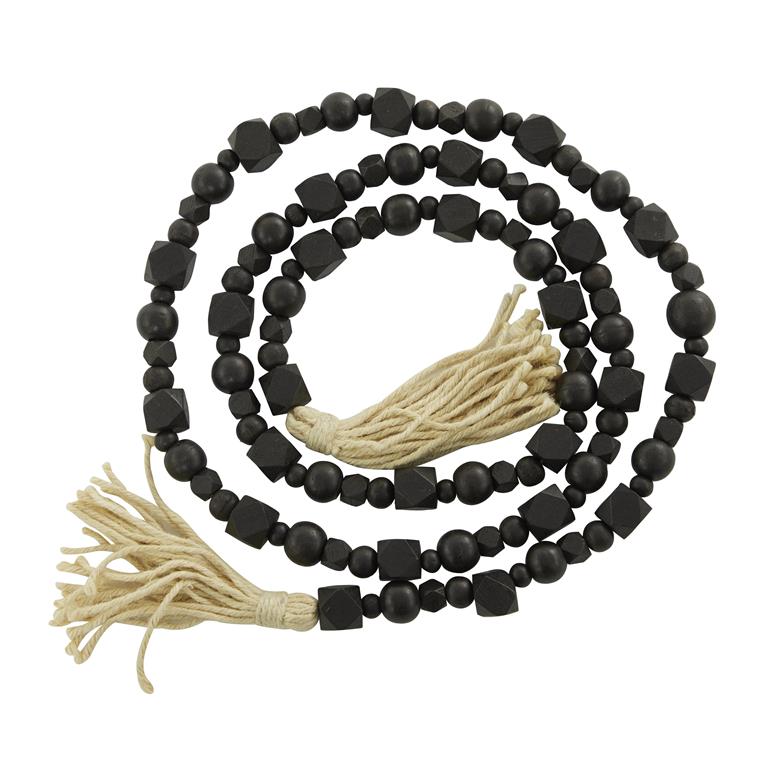 Wood Black Beads