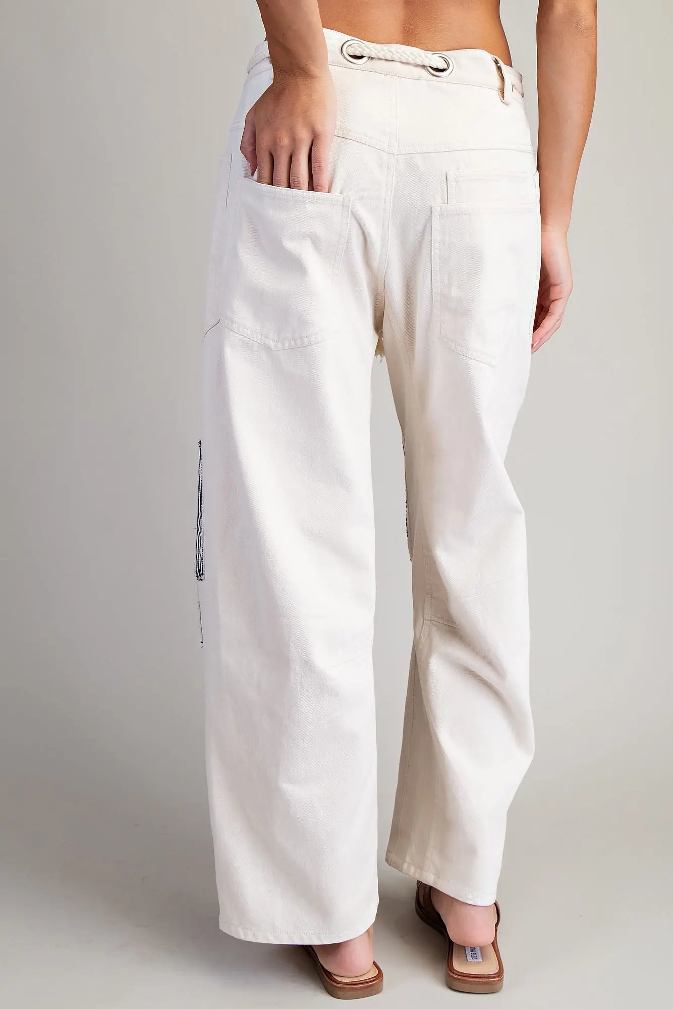 Mineral washed straight leg pants