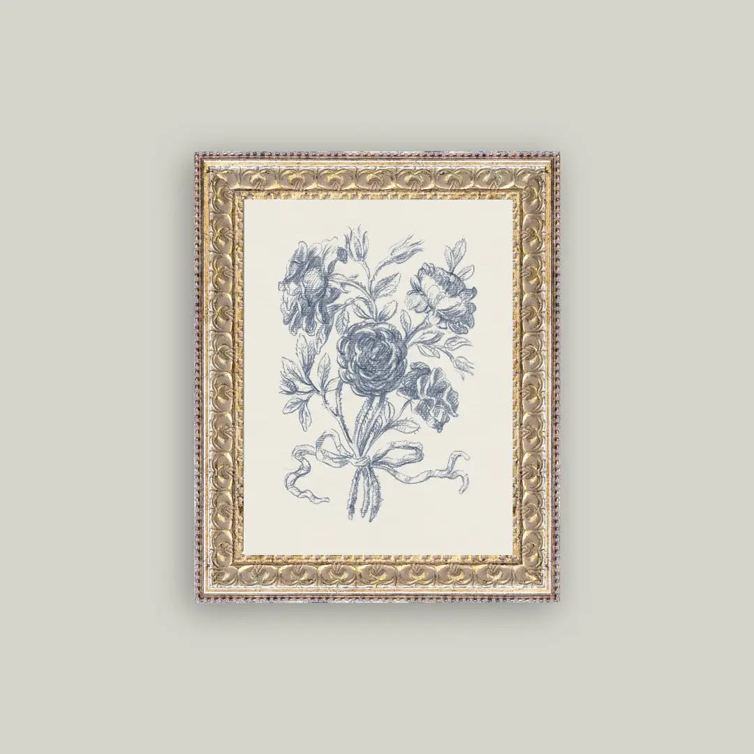 Blue Flower Vintage Art