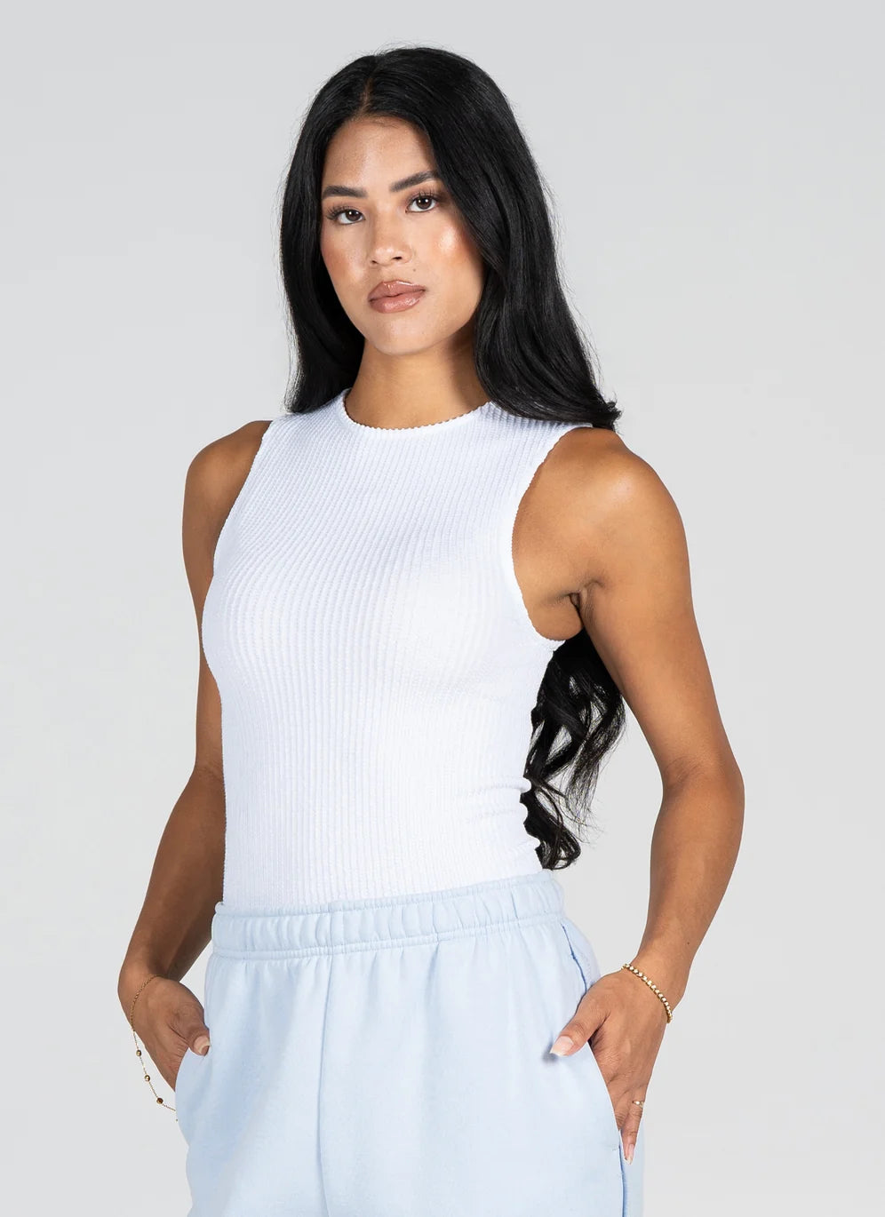 Seamless Textured Crew Neck Tank