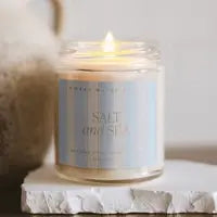 Salt and Sea candle with Stripe - 9 oz