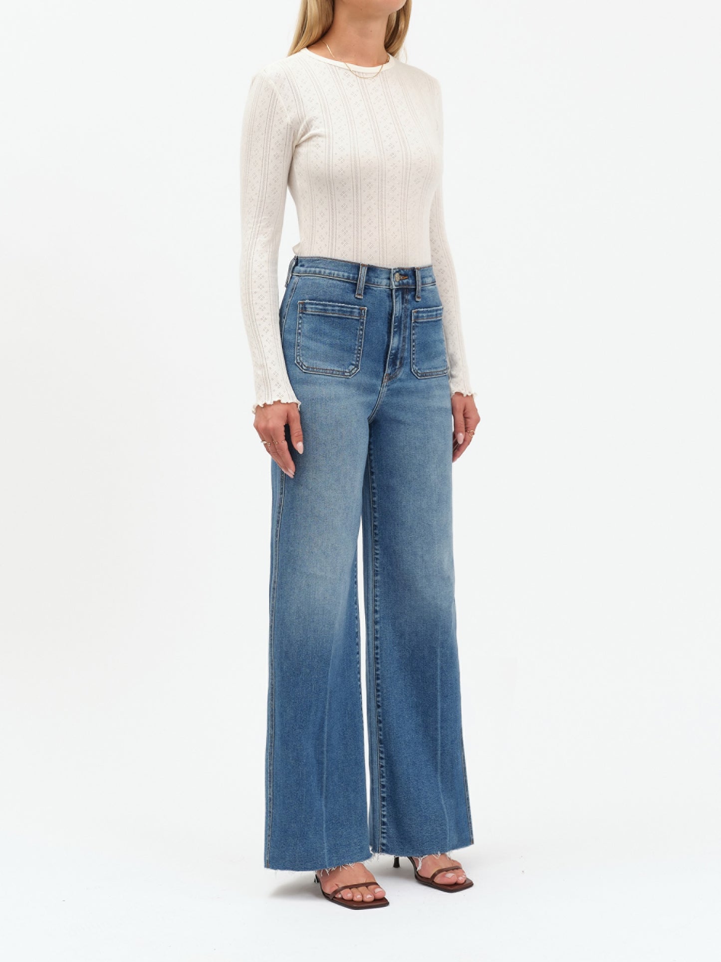 Far Out High Rise Wide Leg with Fashion Pocket Jeans