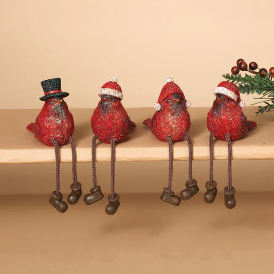 5.7"H RESIN Cardinal sitter