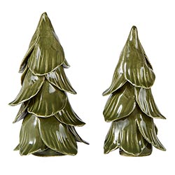 Ceramic Christmas Trees Green or White