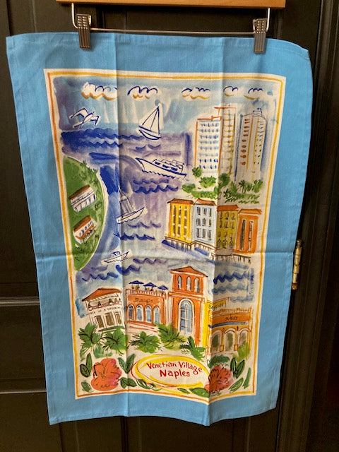 Marco Island Map Tea Towel