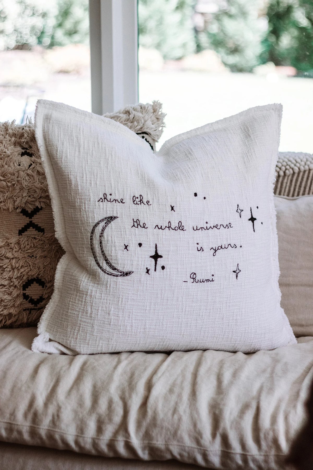 Shine Embroidered Pillow 24x24