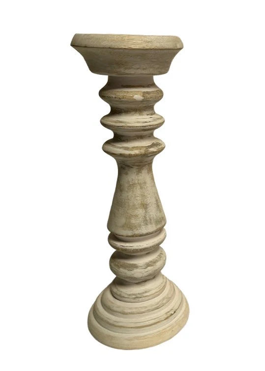 Natural wood candle holder