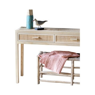 Marissa Teak and Rattan Console Table
