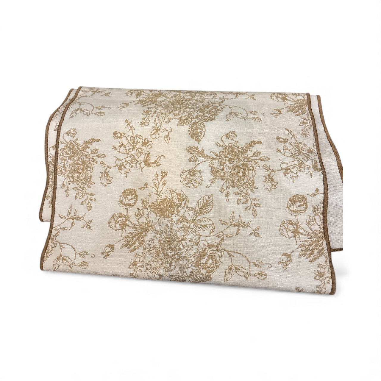 Linen Runner with Floral Pattern