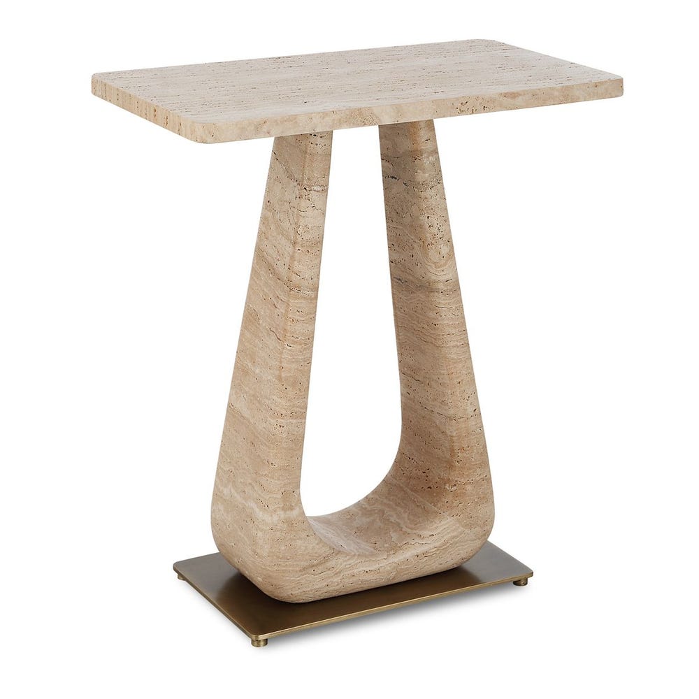 Travertine Side Table