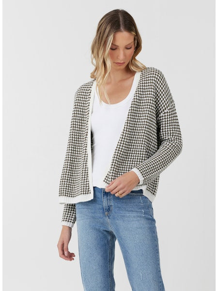 Palmer Houndstooth Cardigan