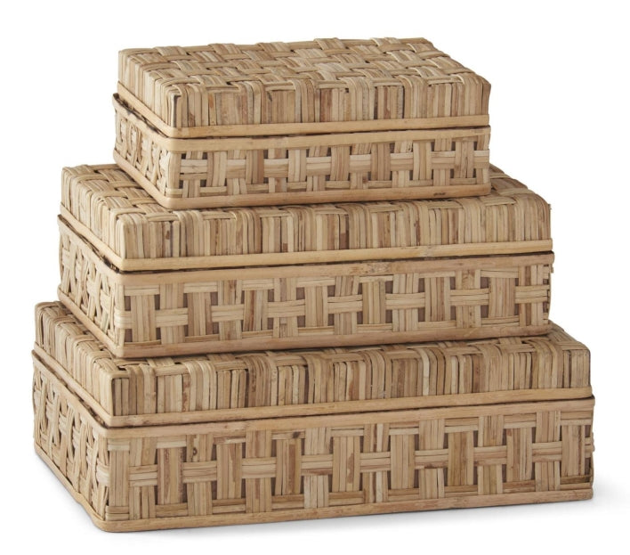 Basket Weave Cane Box