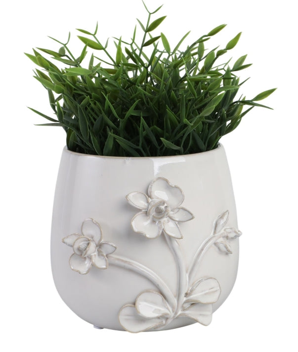Ivory Applique Planter