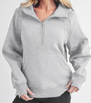 Long Dove Funnel Neck Half Zip