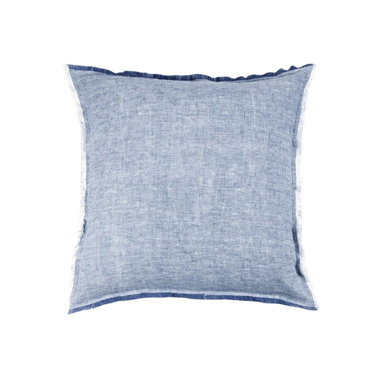 Chambray Blue Down Alternative Linen 26x26 Pillow