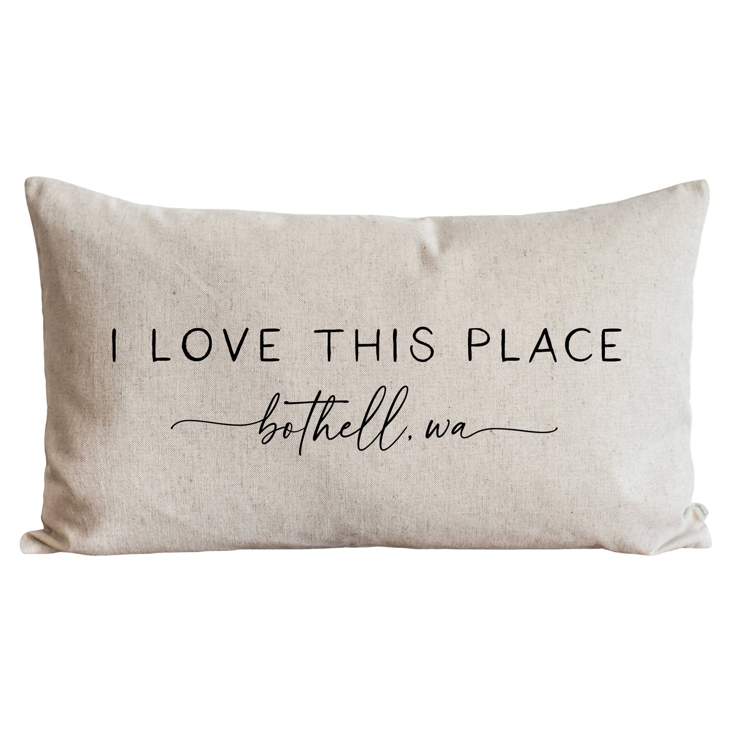 I Love This Place Custom Pillow Cover: Natural / 16" x 26" (Marco)