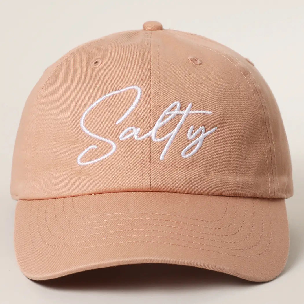 Salty Lettering Embroidery Baseball Cap
