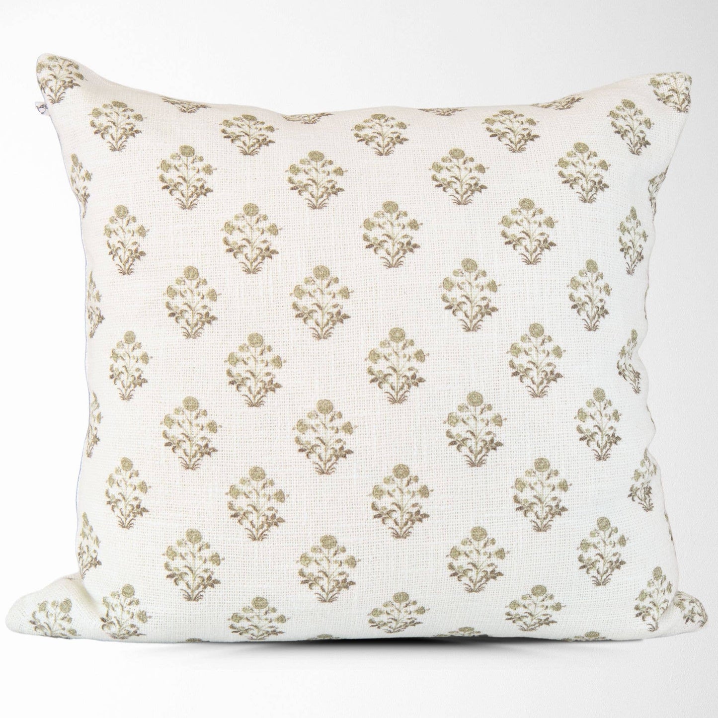 Sage Floral Block Print Pillow