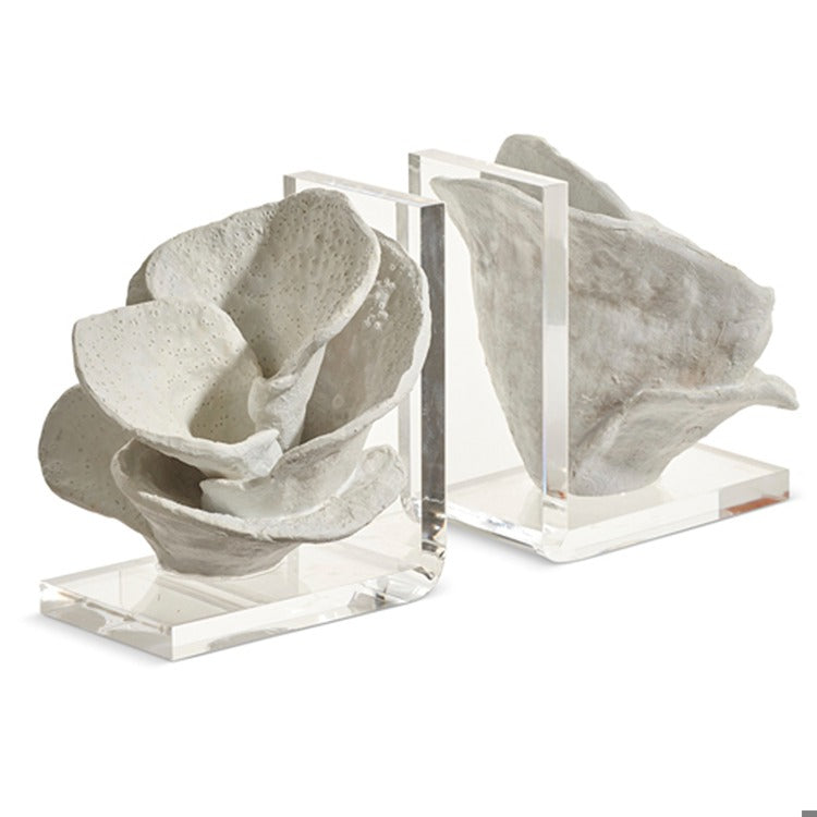 Rose Coral Bookends - 7"