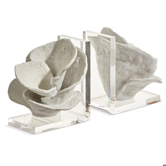 Rose Coral Bookends - 7"