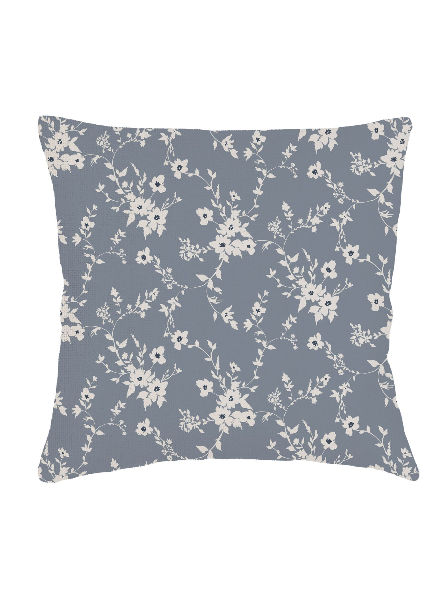 Floral Field Grey Linen Pillow 20x20 with Down Alternative Insert