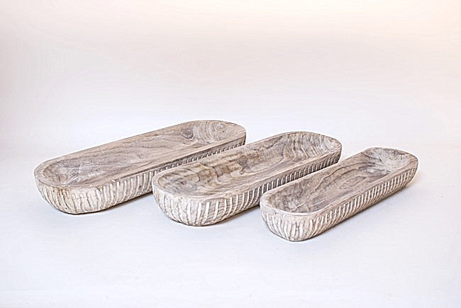 Wooden Oval Long Tray