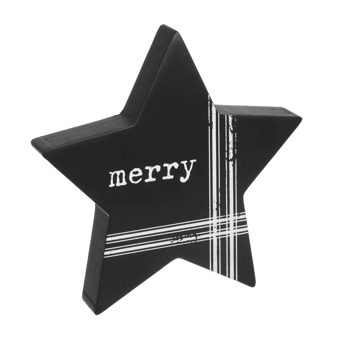 Joy Striped Star Wood Sitter