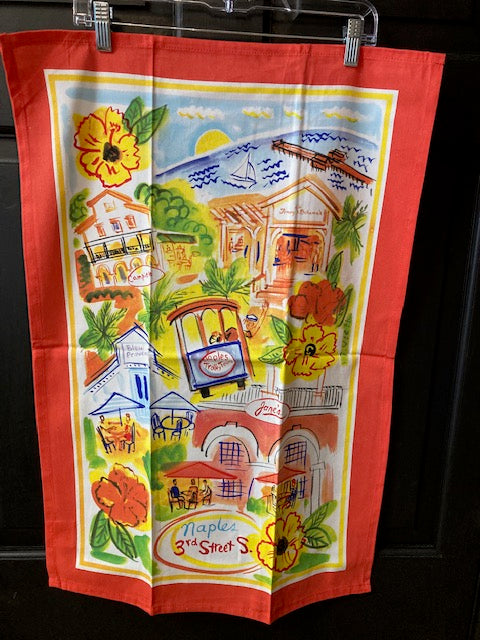 Marco Island Map Tea Towel