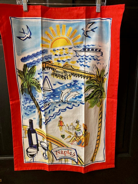 Marco Island Map Tea Towel